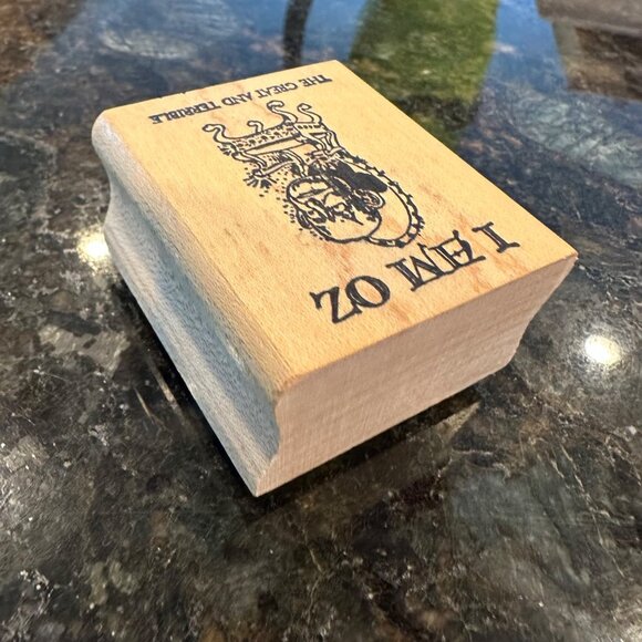 I Am Oz The Great and Terrible Wooden Stamp Emerald City Crafts Block Design - Picture 5 of 9
